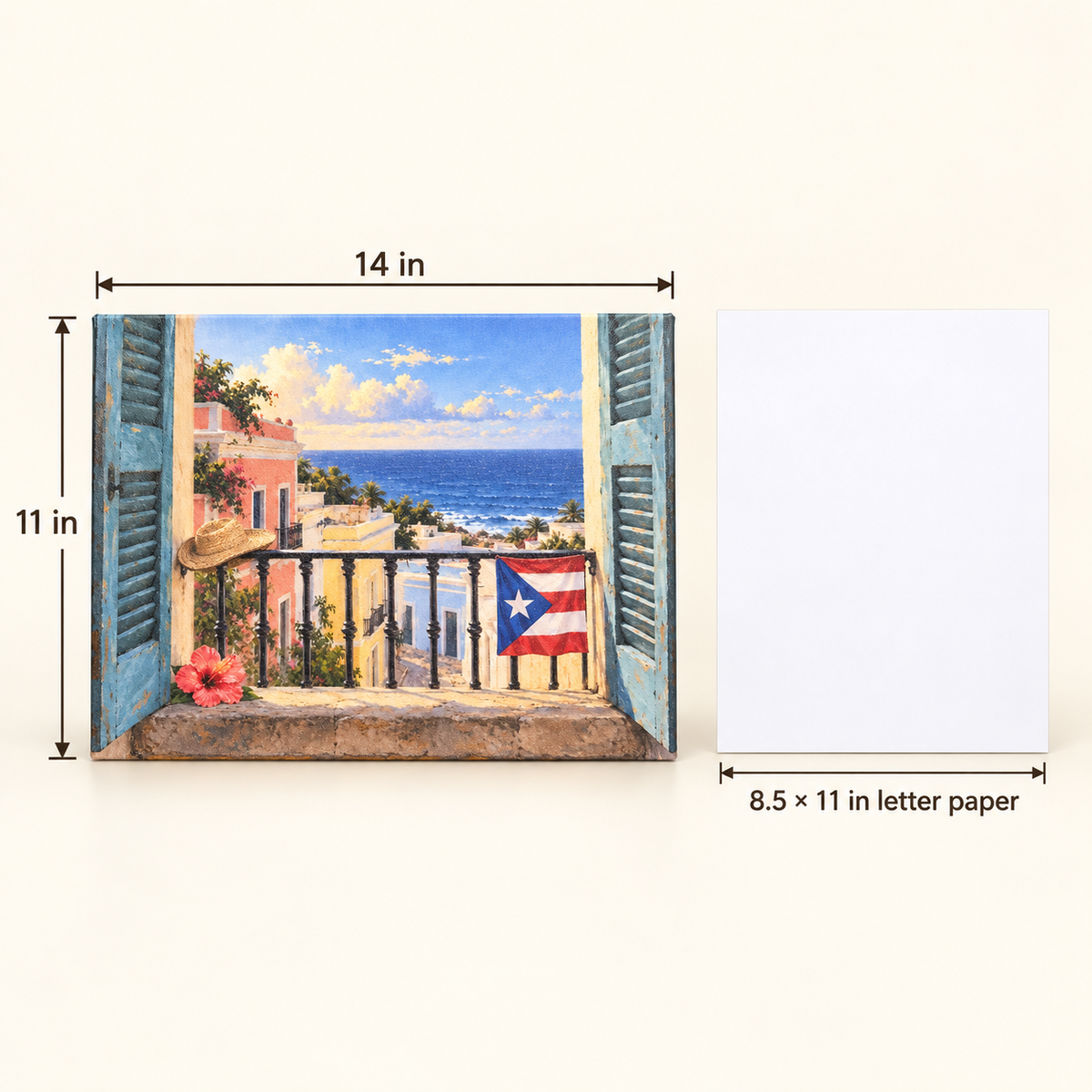 Puerto Rico Canvas Wall Art - 11β x 14β