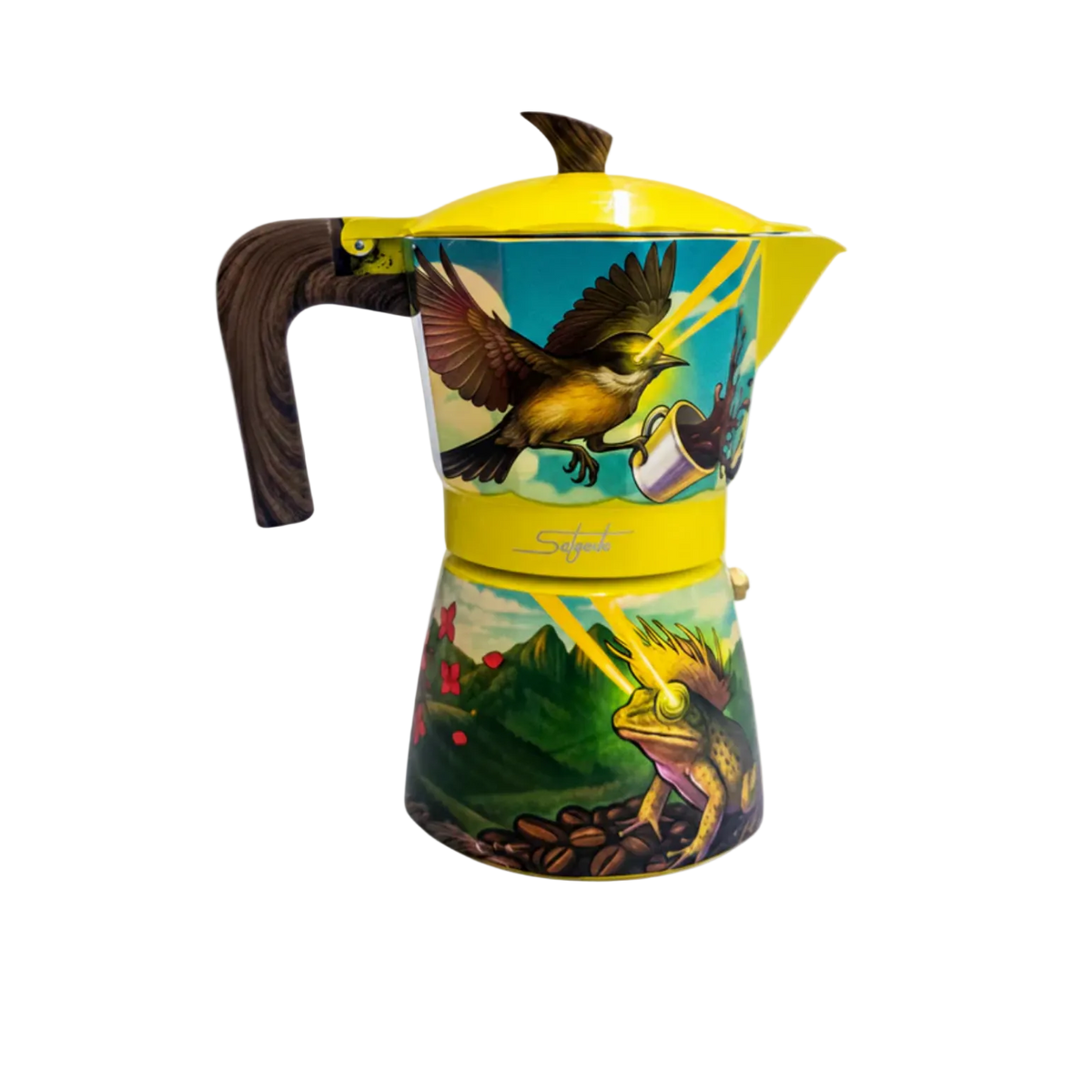 "Mirando a Lo Alto" by Juan Salgado - Cocina Criolla Moka Pots (Greca) - Puerto Rican Artist - Limited Edition