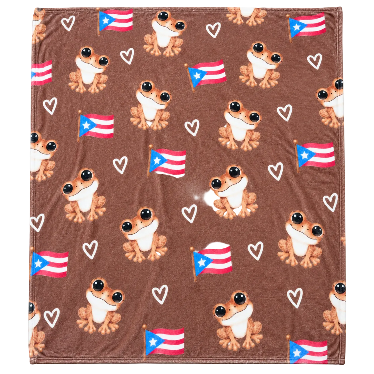 Coquí Love Throw Blanket – Puerto Rican Coquí & Flag | 50 × 60