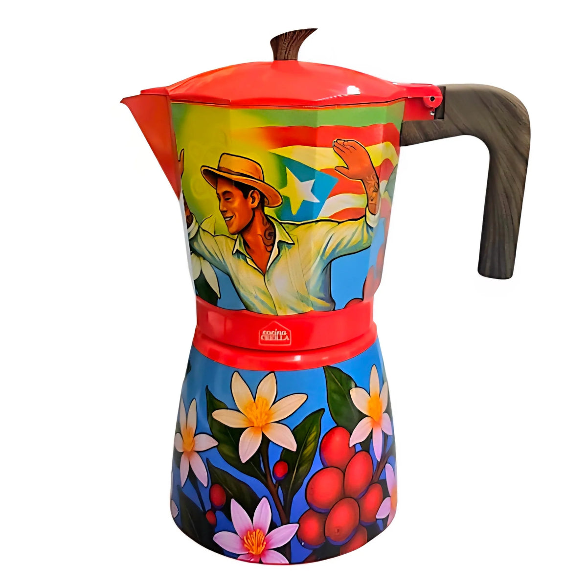 Cocina Criolla 12 Cups Moka Pots (Greca) - "Los Bailadores" by Juan Salgado