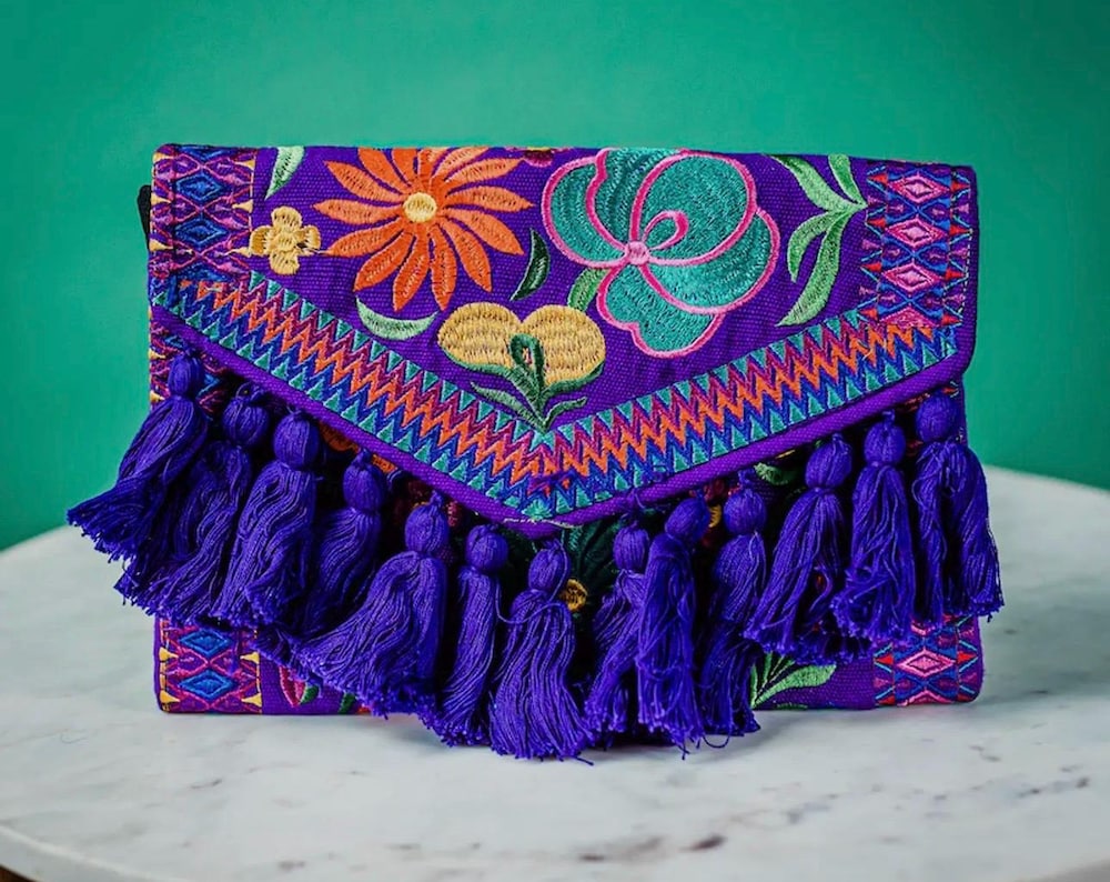 Fiesta Purple Tassle Clutch