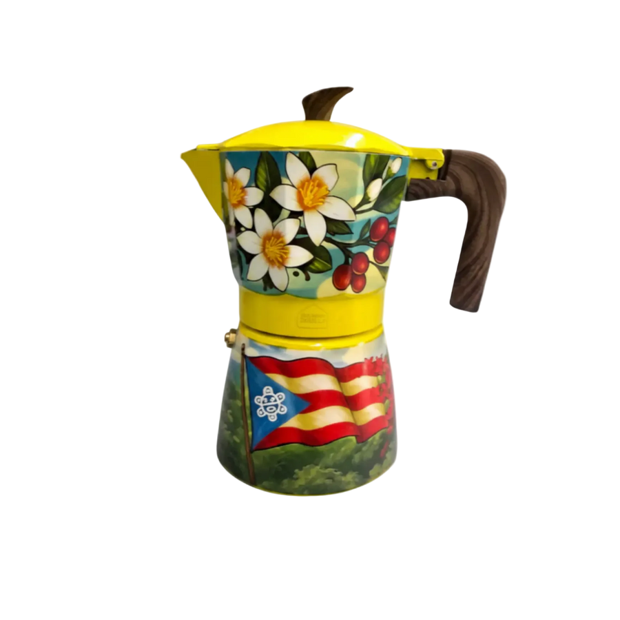 "Mirando a Lo Alto" by Juan Salgado - Cocina Criolla Moka Pots (Greca) - Puerto Rican Artist - Limited Edition