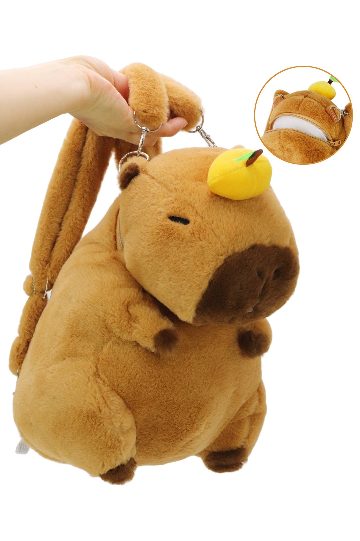 Capybara Fuzzy Faux Fur Backpack