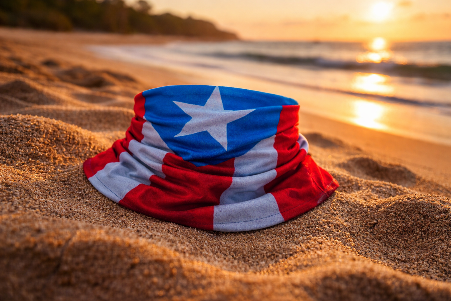 Polaina de cuello unisex con bandera de Puerto Rico