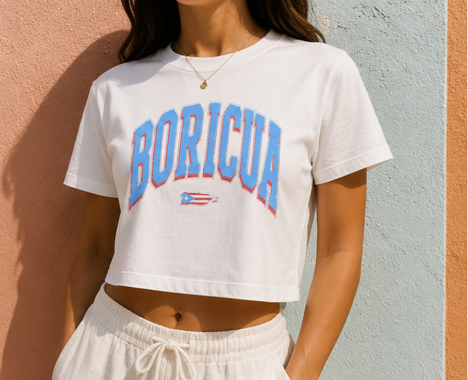 BORICUA Crop Top | Puerto Rico Women’s Shirt | Vintage Boricua Crop Tee