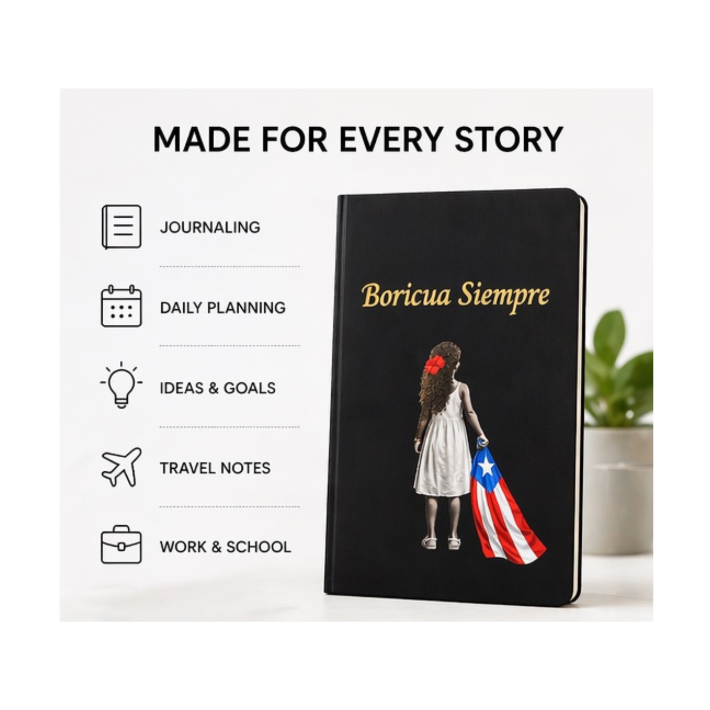 Puerto Rico “Boricua Siempre” Journal  A5 Leather Notebook | Daily Journal