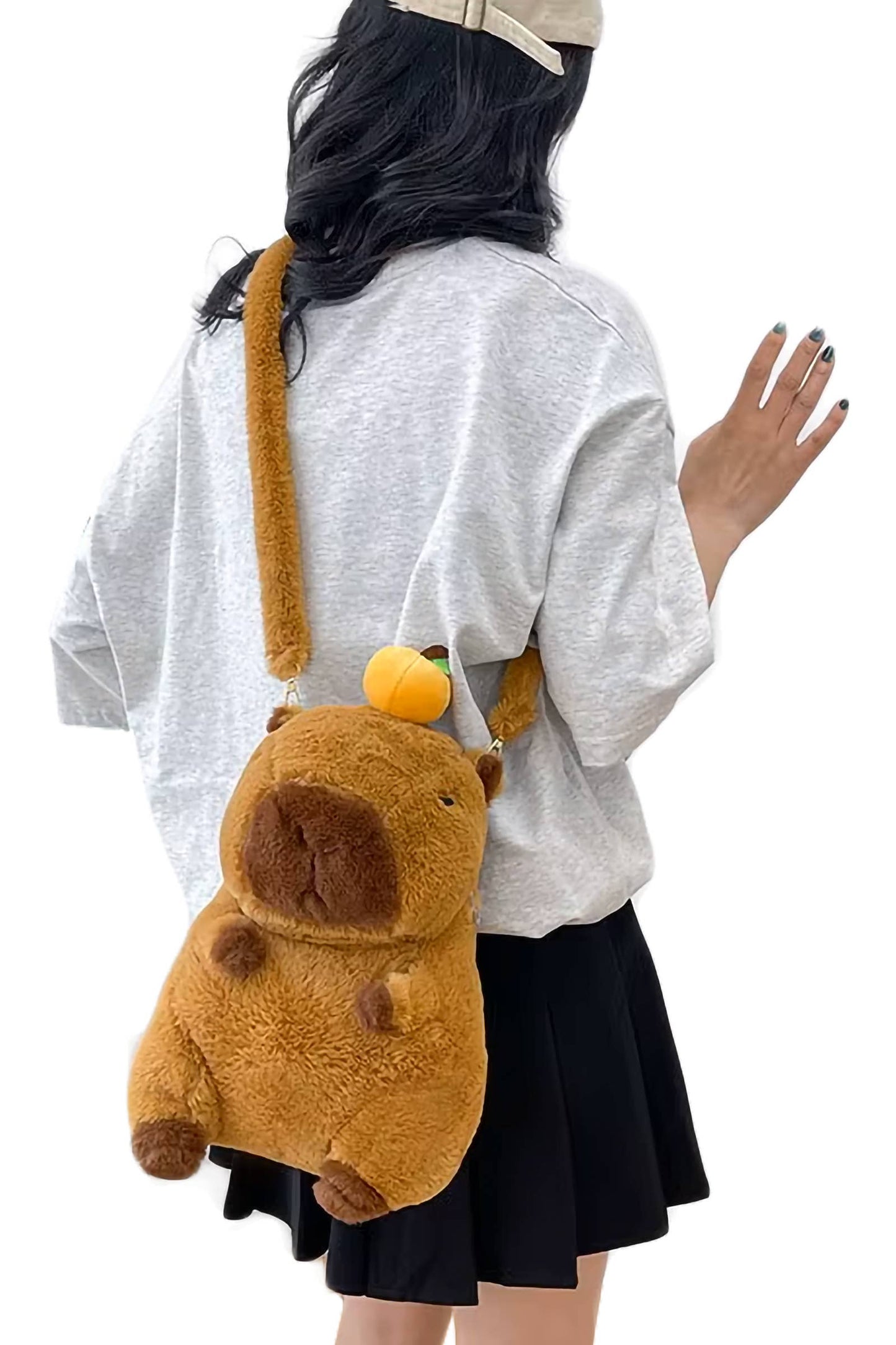 Capybara Fuzzy Faux Fur Backpack