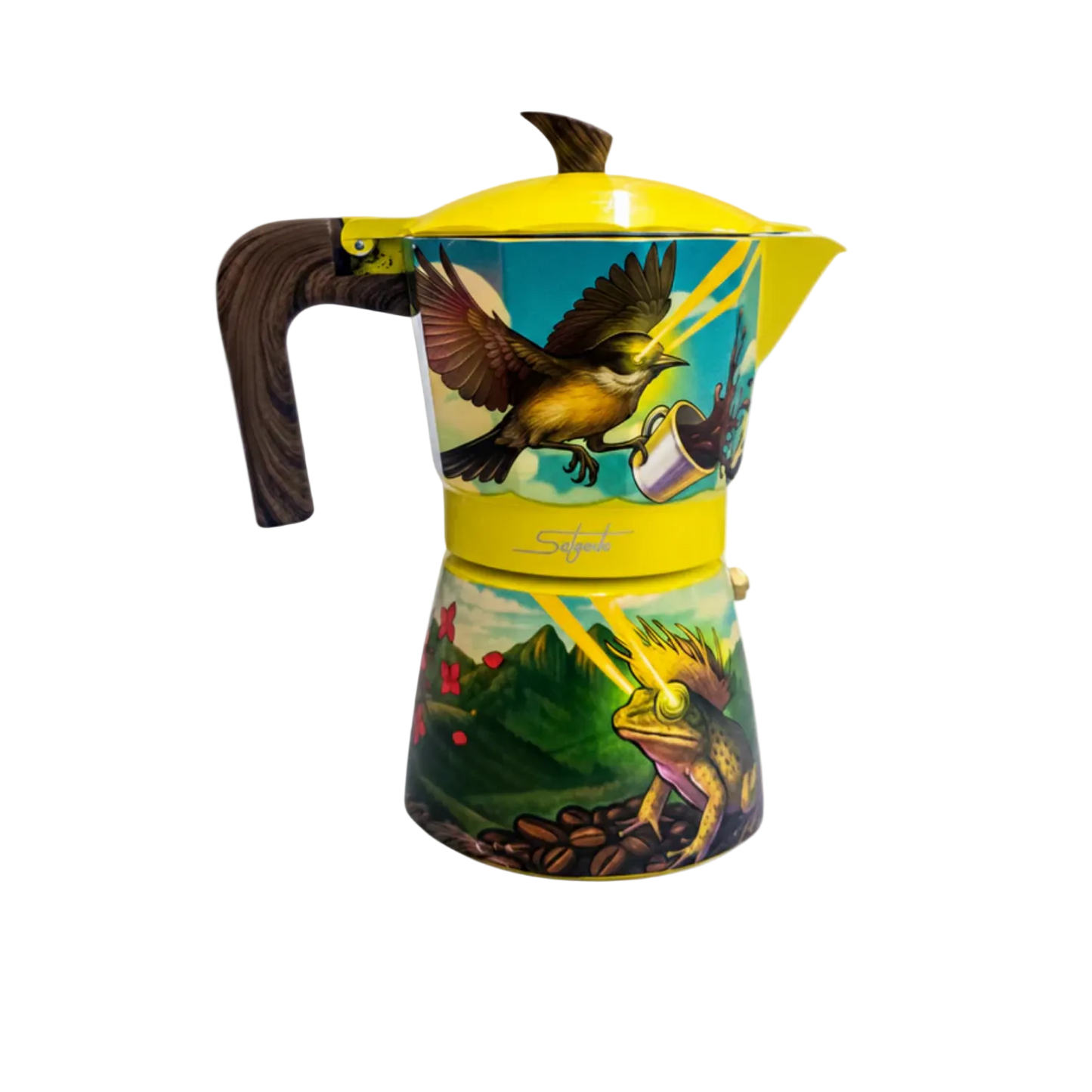 "Mirando a Lo Alto" by Juan Salgado - Cocina Criolla Moka Pots (Greca) - Puerto Rican Artist - Limited Edition