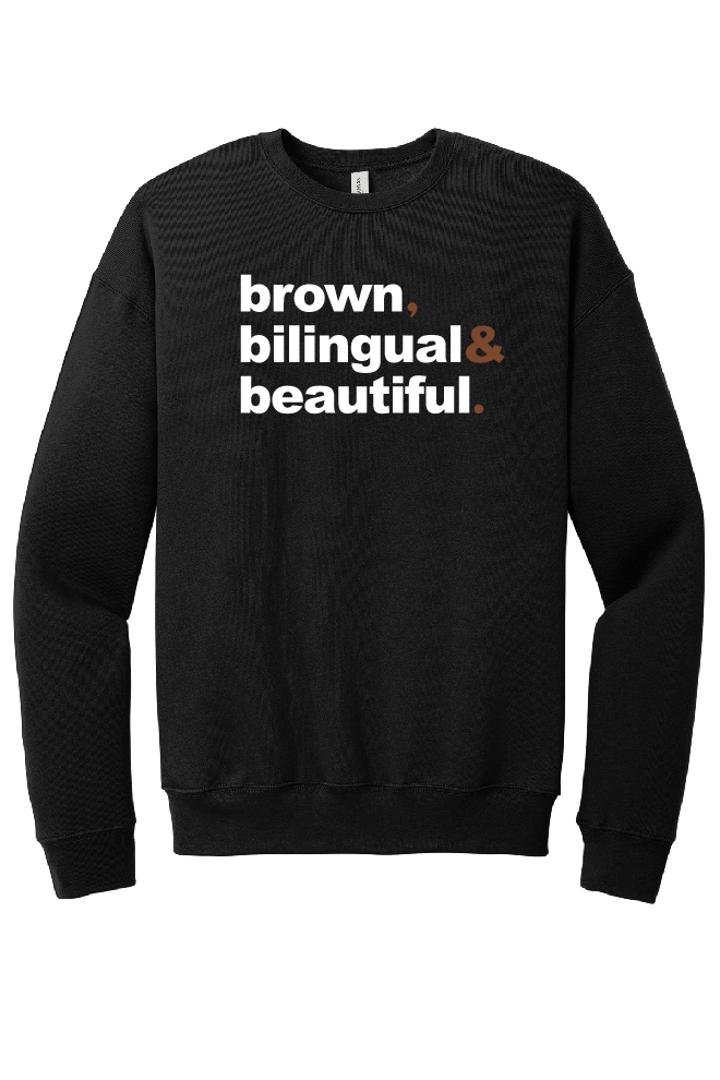 Sudadera unisex marrón, bilingüe y hermosa