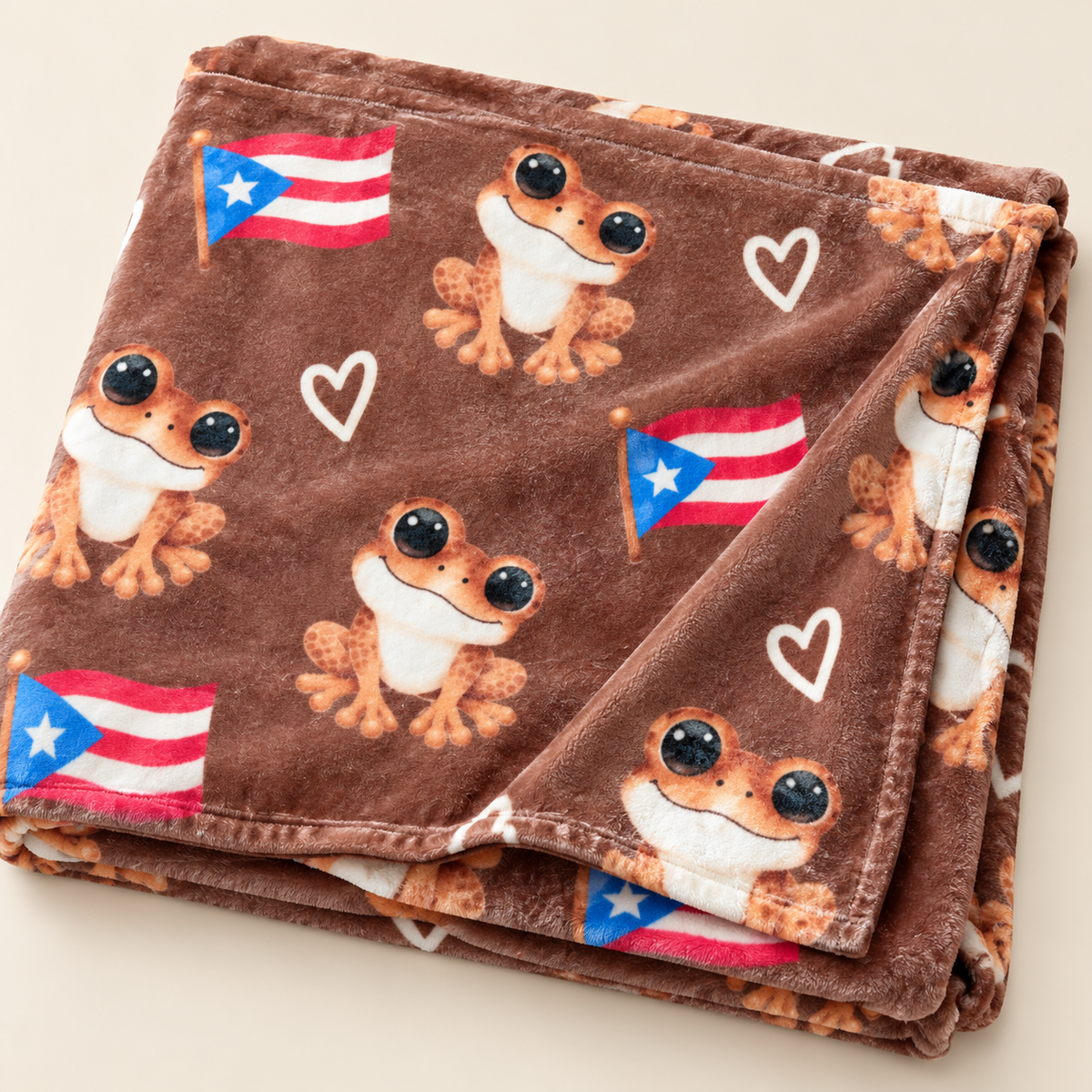 Coquí Love Throw Blanket – Puerto Rican Coquí & Flag | 50 × 60