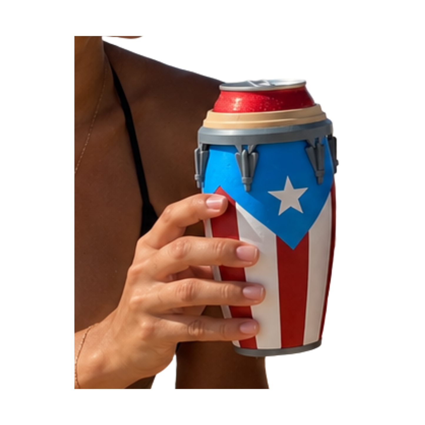 Boricua Barril Conga Can Holder | Regular & Slim Can  Drinkware