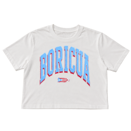 BORICUA Crop Top | Puerto Rico Women’s Shirt | Vintage Boricua Crop Tee