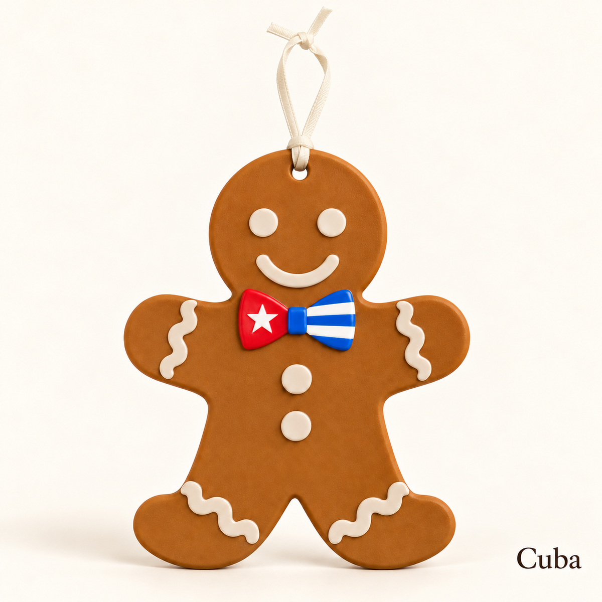Gingerbread Flag Christmas Ornament — Choose Your Country | 4″