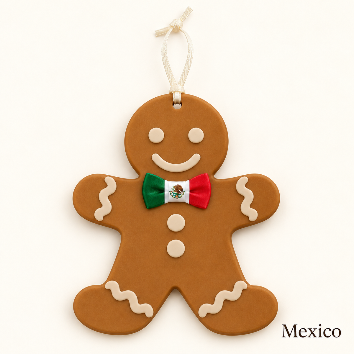 Gingerbread Flag Christmas Ornament — Choose Your Country | 4″