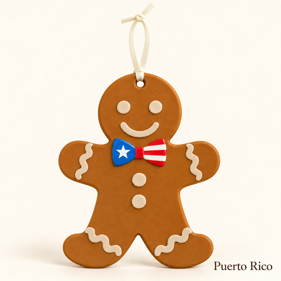 Gingerbread Flag Christmas Ornament — Choose Your Country | 4″
