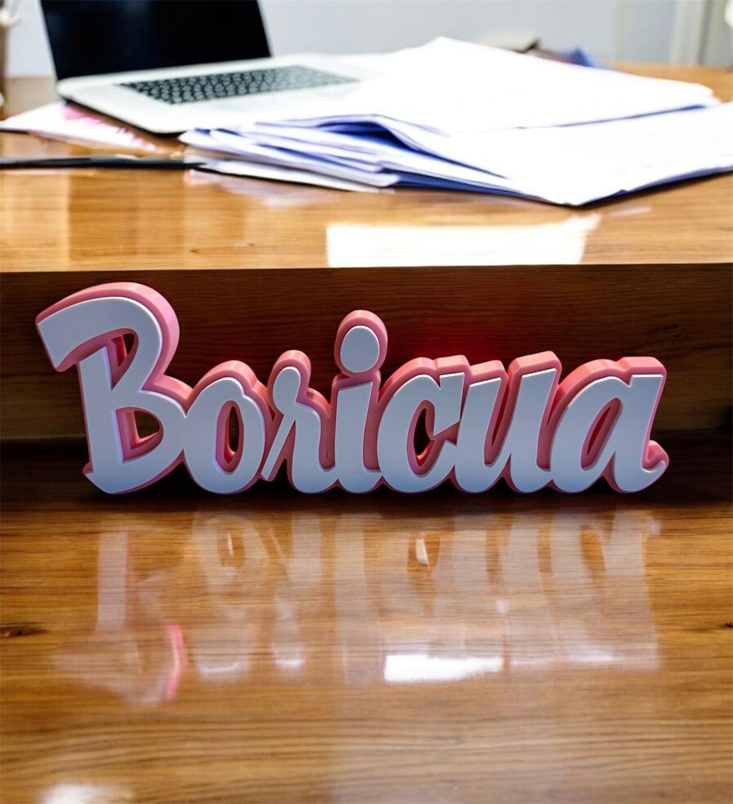 Boricua Desk Sign 🇵🇷 | Puerto Rican Pride Decor | 3D Printed Home & Office Display