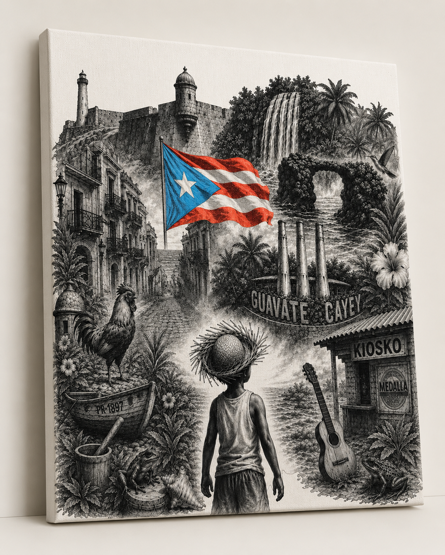El Niño | Puerto Rico Canvas Wall Art | 8x10 Cotton Canvas Decor | Cultural Island Artwork