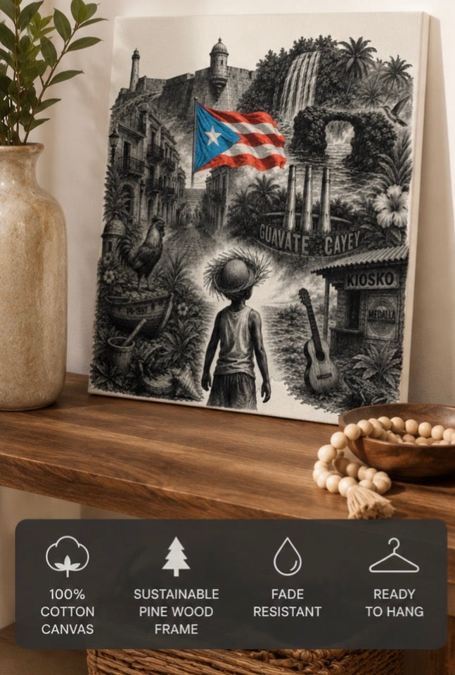 El Niño | Puerto Rico Canvas Wall Art | 8x10 Cotton Canvas Decor | Cultural Island Artwork