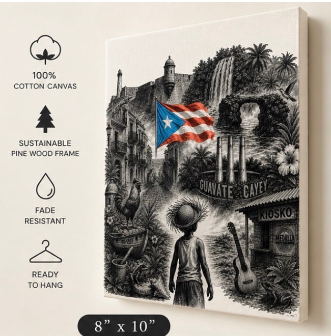 El Niño | Puerto Rico Canvas Wall Art | 8x10 Cotton Canvas Decor | Cultural Island Artwork