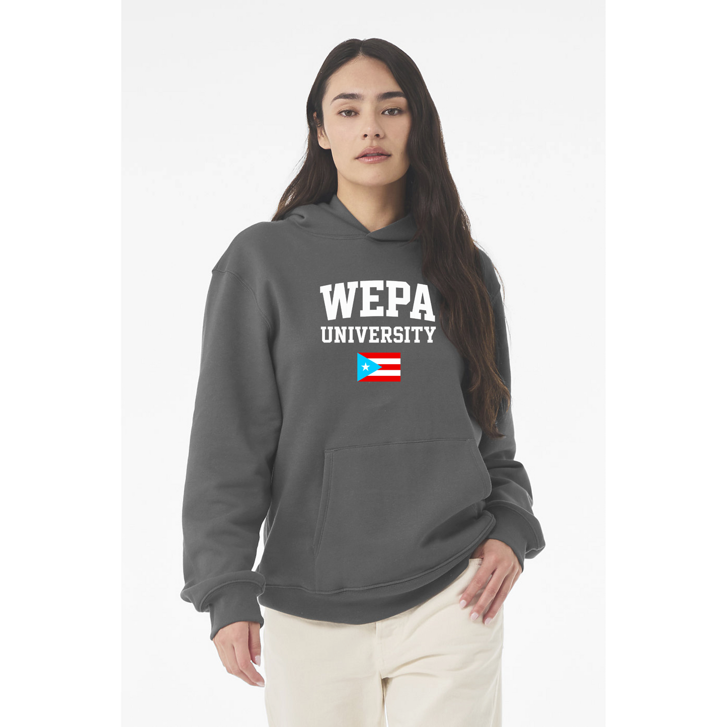 Sudadera con capucha de la Universidad Wepa – Edición con la bandera de Puerto Rico