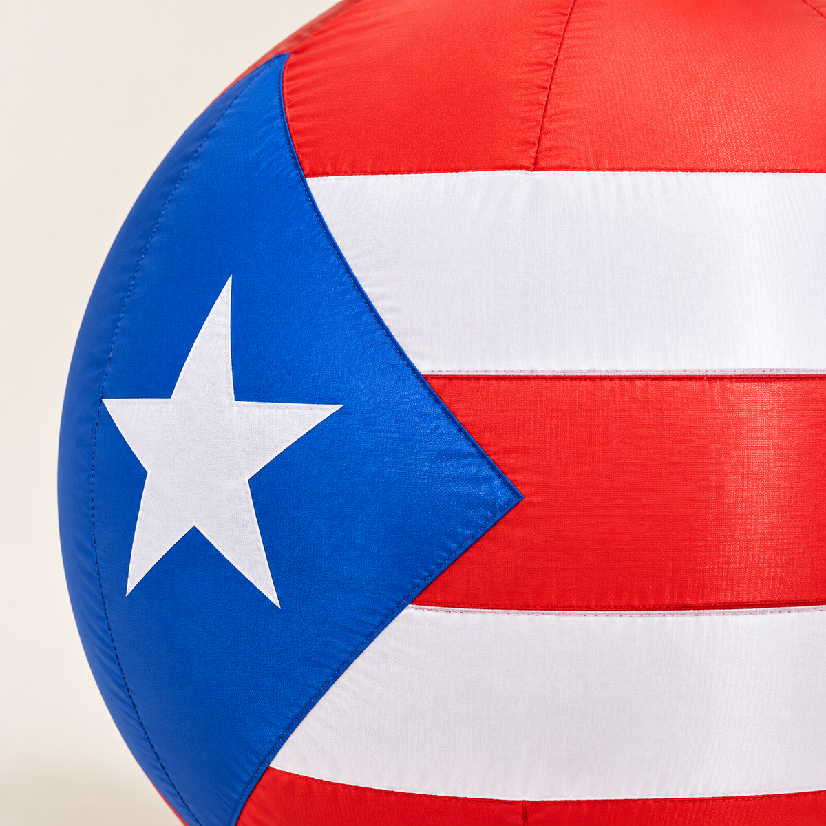3 FT Puerto Rican Flag Christmas Ornament Inflatable with LED Lights