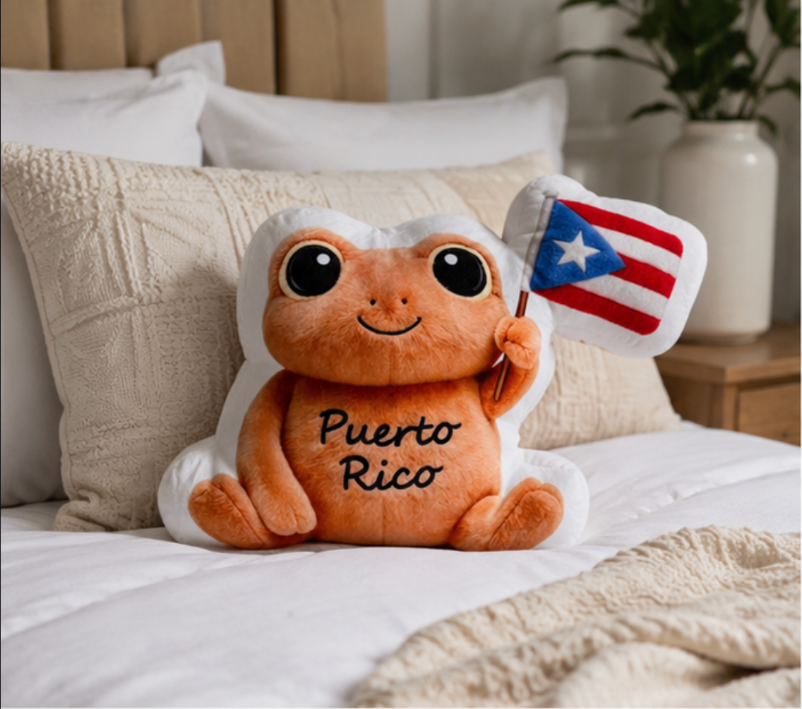 Coquí Puerto Rico Plush Pillow