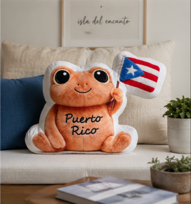 Coquí Puerto Rico Plush Pillow