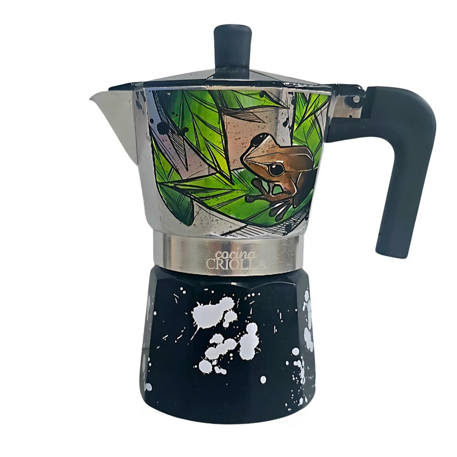 Cocina Criolla Moka Pots (Greca) Limited Edition -"Boricua" Design