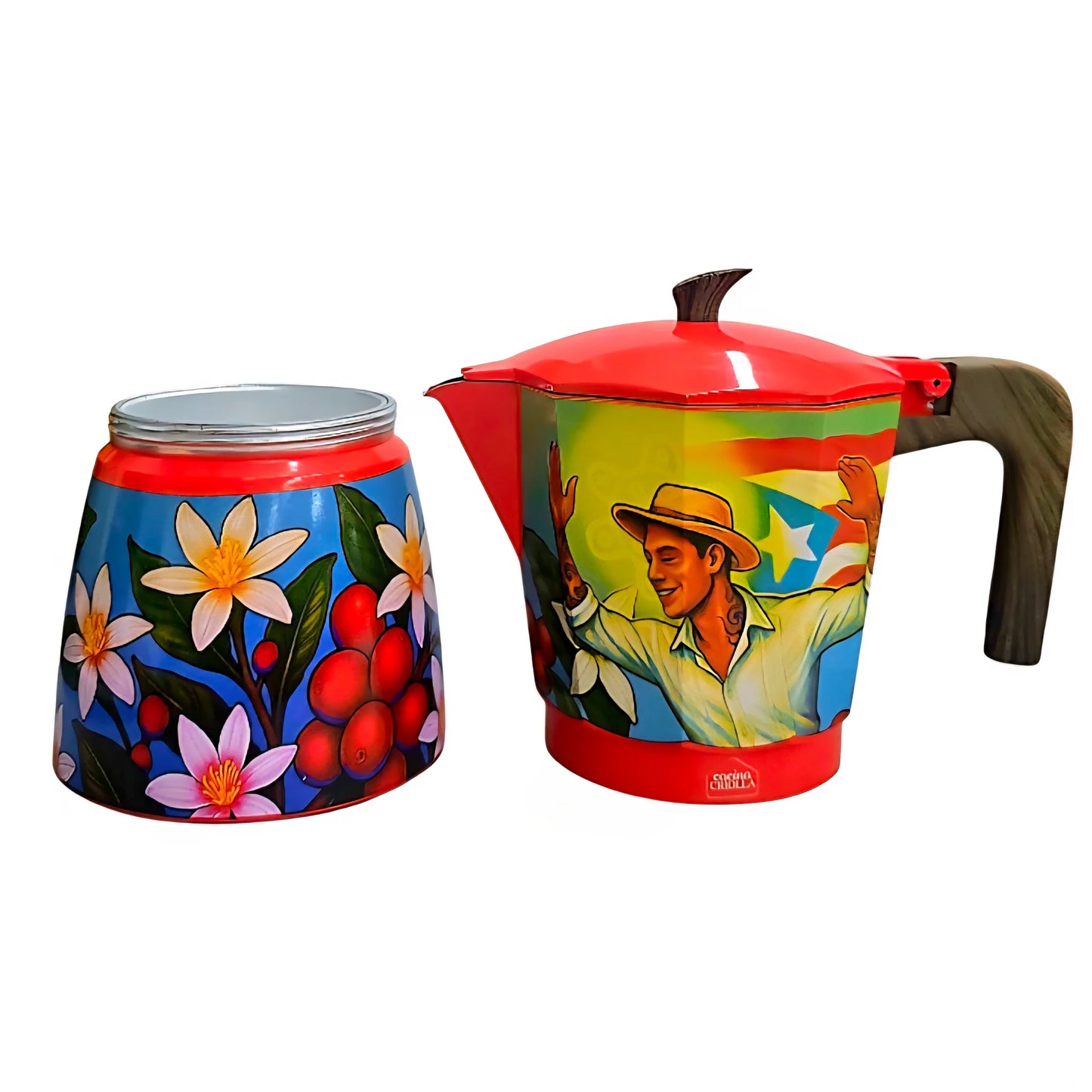Cocina Criolla 12 Cups Moka Pots (Greca) - "Los Bailadores" by Juan Salgado