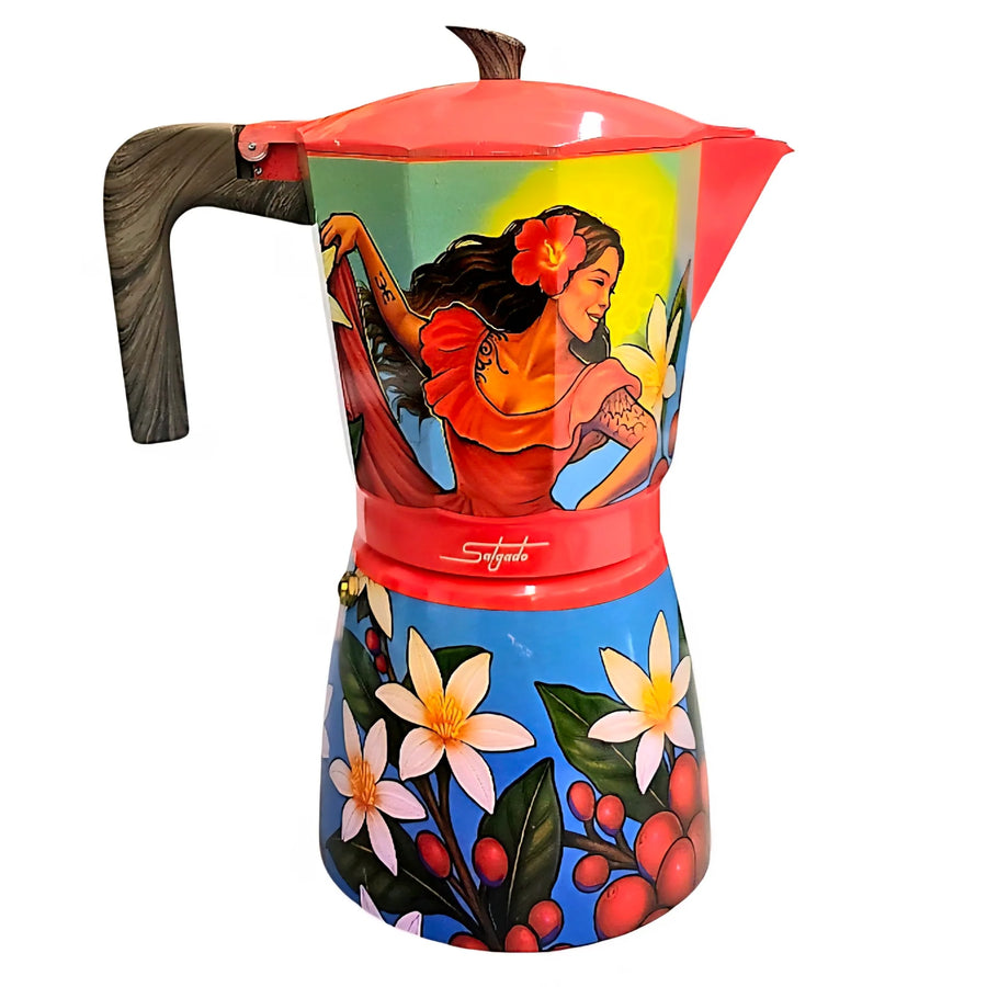 Cocina Criolla 12 Cups Moka Pots (Greca) - "Los Bailadores" by Juan Salgado