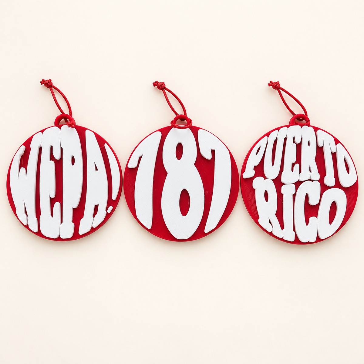 Pack 1 Navidad Boricua – Puerto Rican Christmas Ornaments (Set of 3)